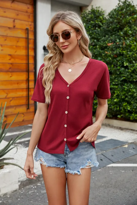 Elegant Waffle Knit Blouse sold by Amoretu