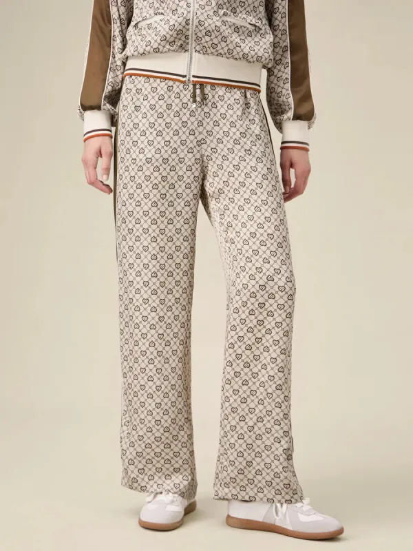 Amoretu Women's Elastic Waist Satin Monogram Patterned Pants sold by Amoretu