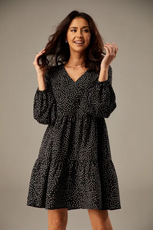 Gypsophila- Polka Dots Floral Tunic Shift Dress sold by Amoretu