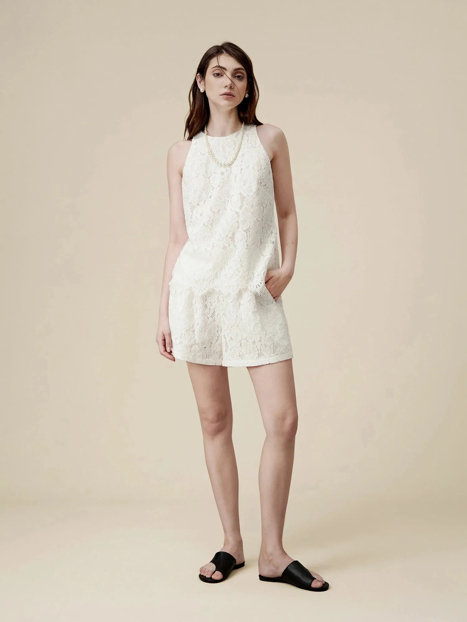 Amoretu Cotton Sleeveless Lace Tank Top sold by Amoretu product image thumbnail 5