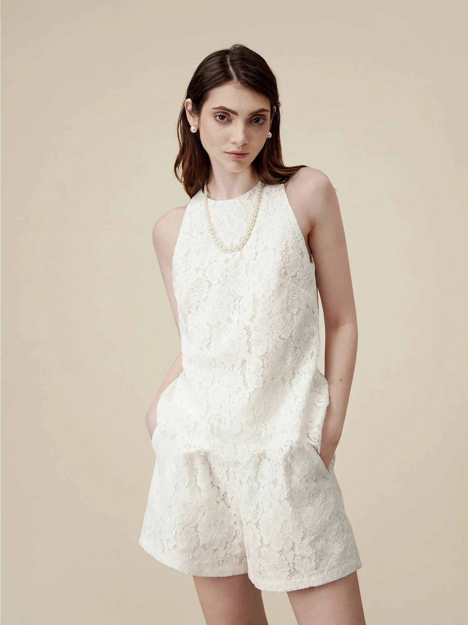 Amoretu Cotton Sleeveless Lace Tank Top sold by Amoretu product image thumbnail 2