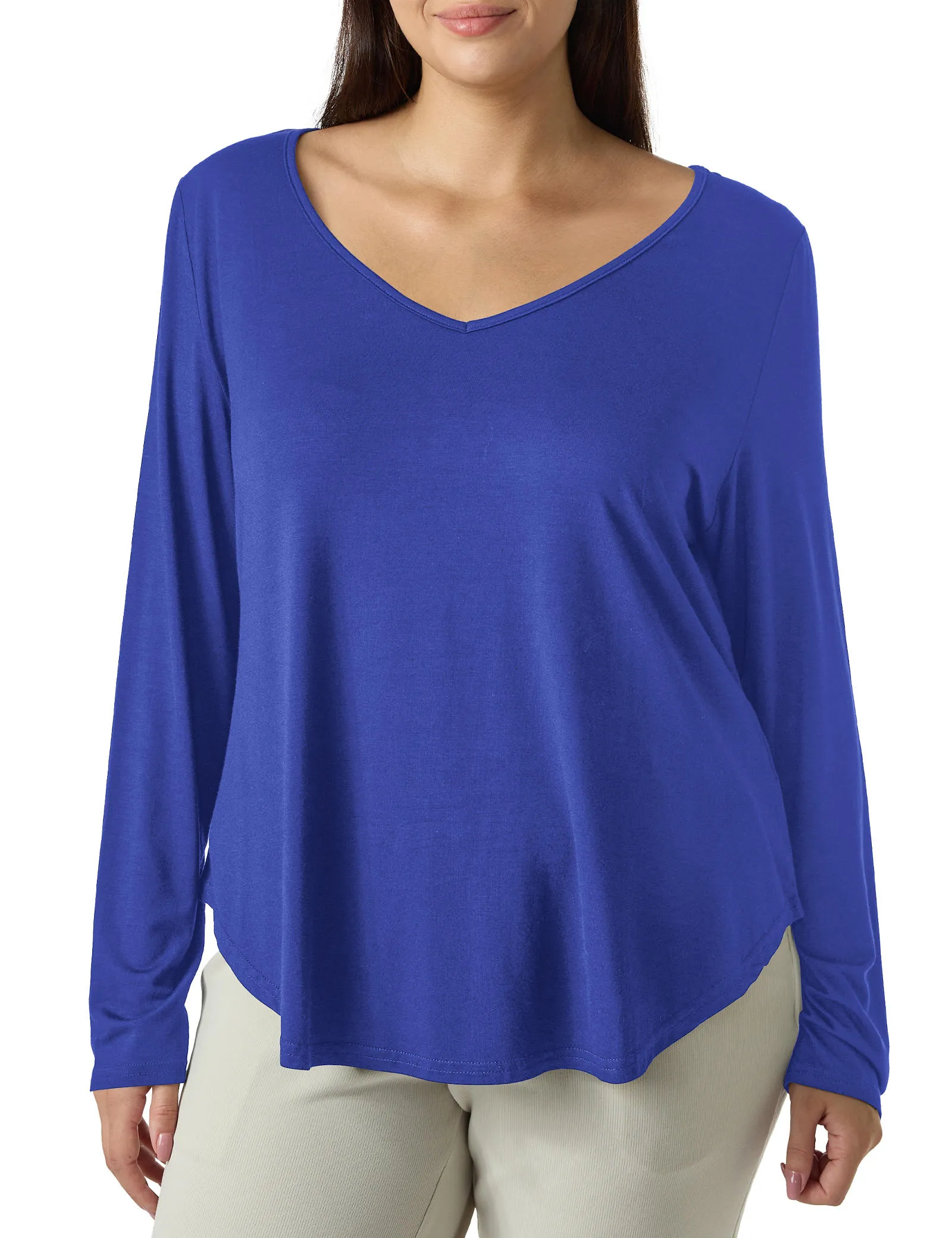Plus Size Long Sleeve T Shirt sold by Amoretu product image thumbnail 4