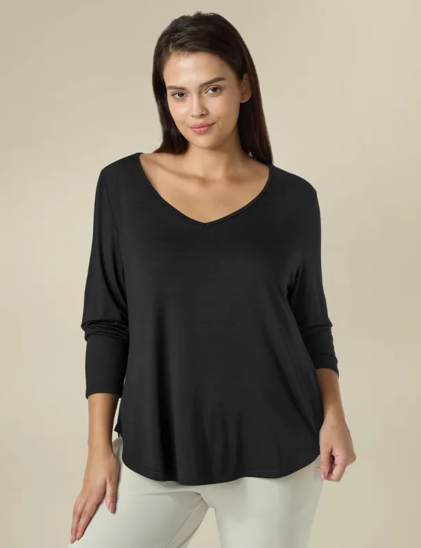 Plus Size Long Sleeve T Shirt sold by Amoretu