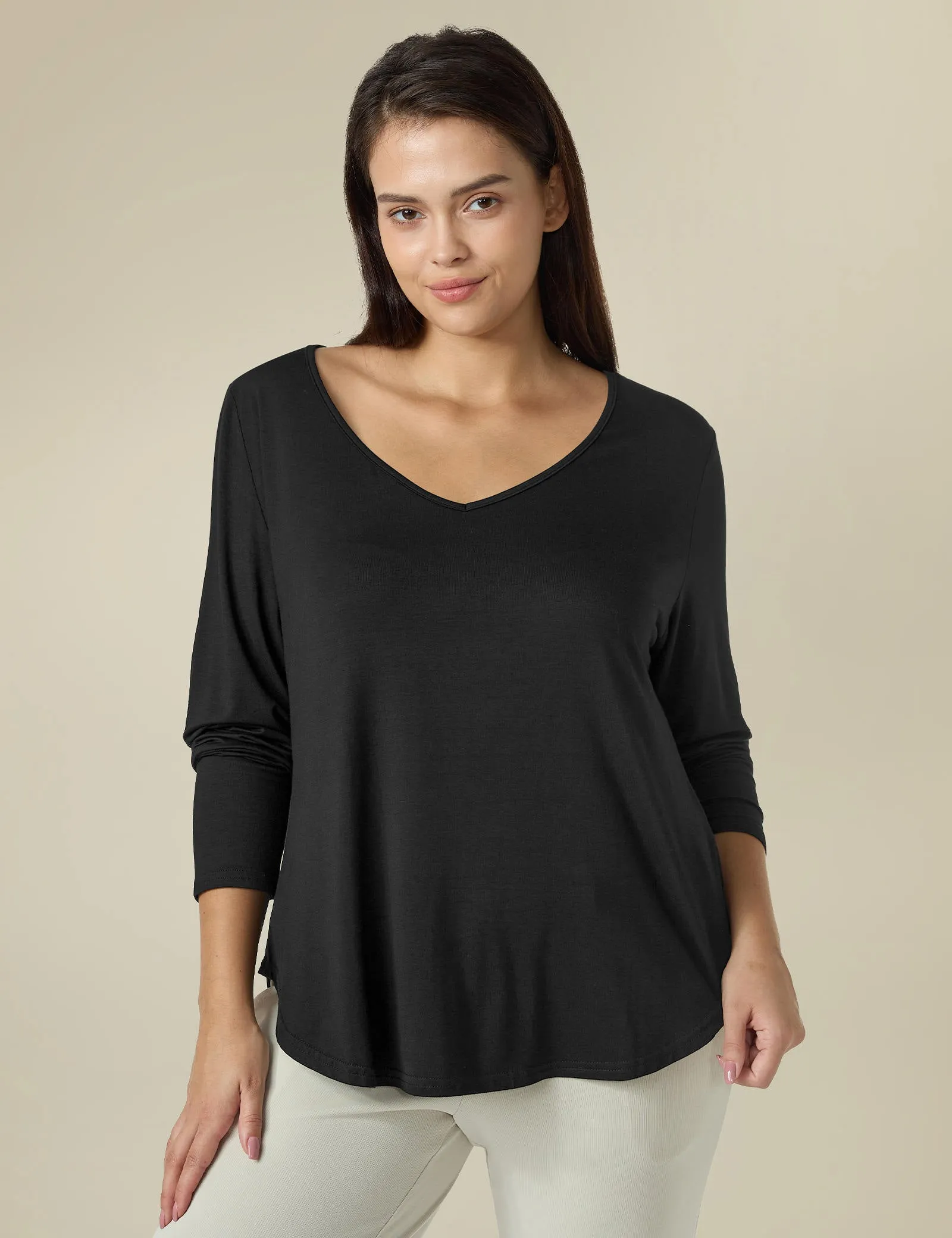 Plus Size Long Sleeve T Shirt sold by Amoretu