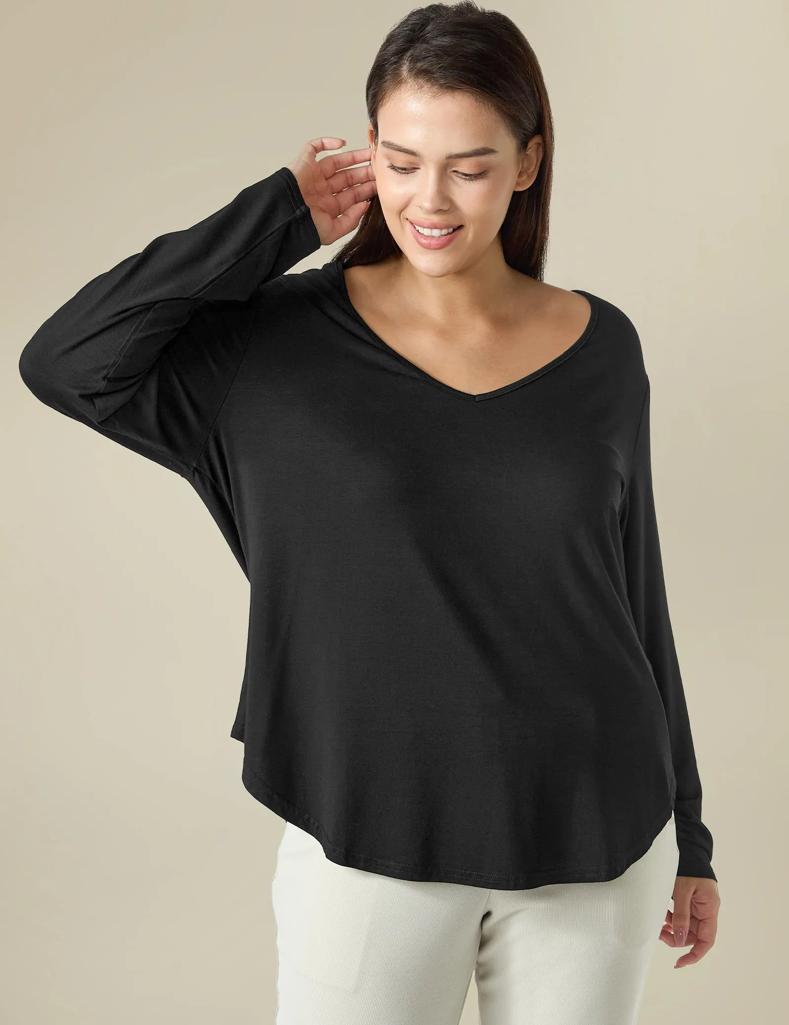 Plus Size Long Sleeve T Shirt sold by Amoretu product image thumbnail 3