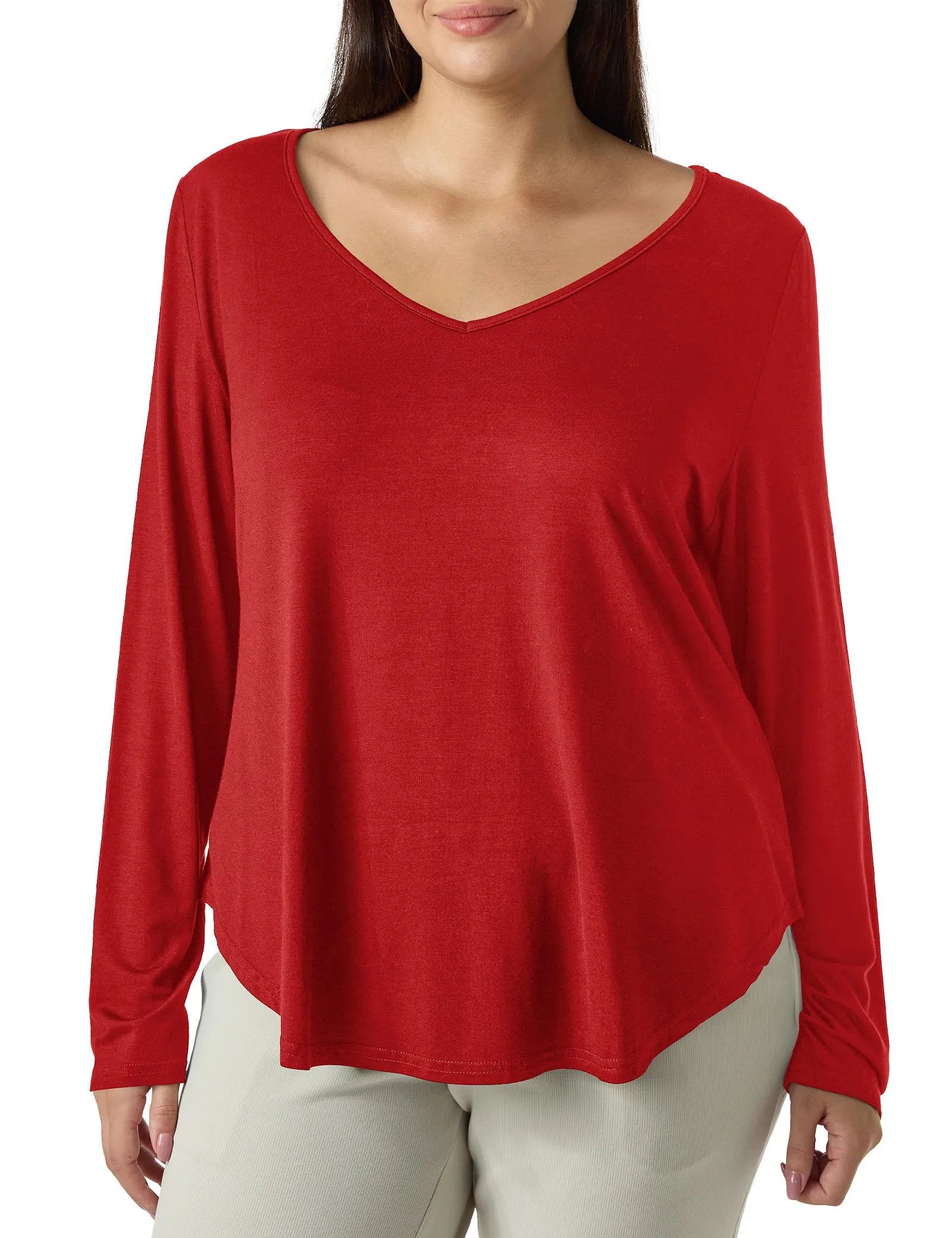 Plus Size Long Sleeve T Shirt sold by Amoretu product image thumbnail 5
