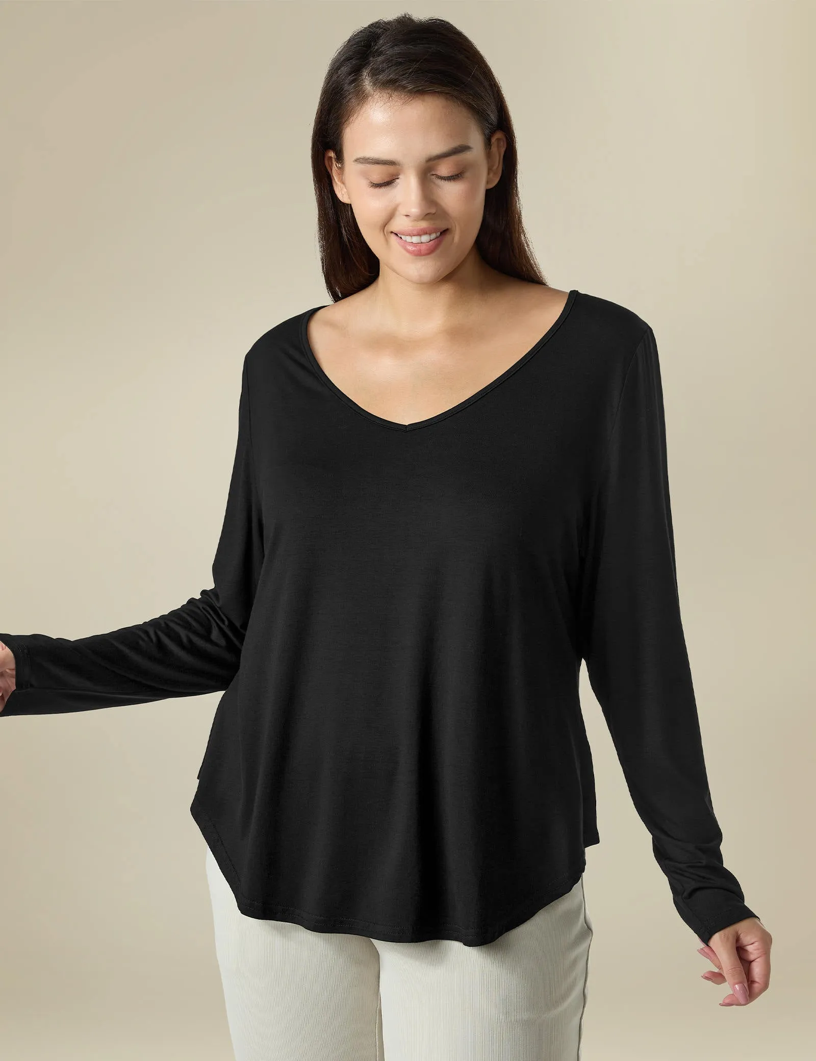 Plus Size Long Sleeve T Shirt sold by Amoretu product image thumbnail 2