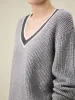 Amoretu Women's Wool Colorblocked Sequin Knitted Sweater sold by Amoretu