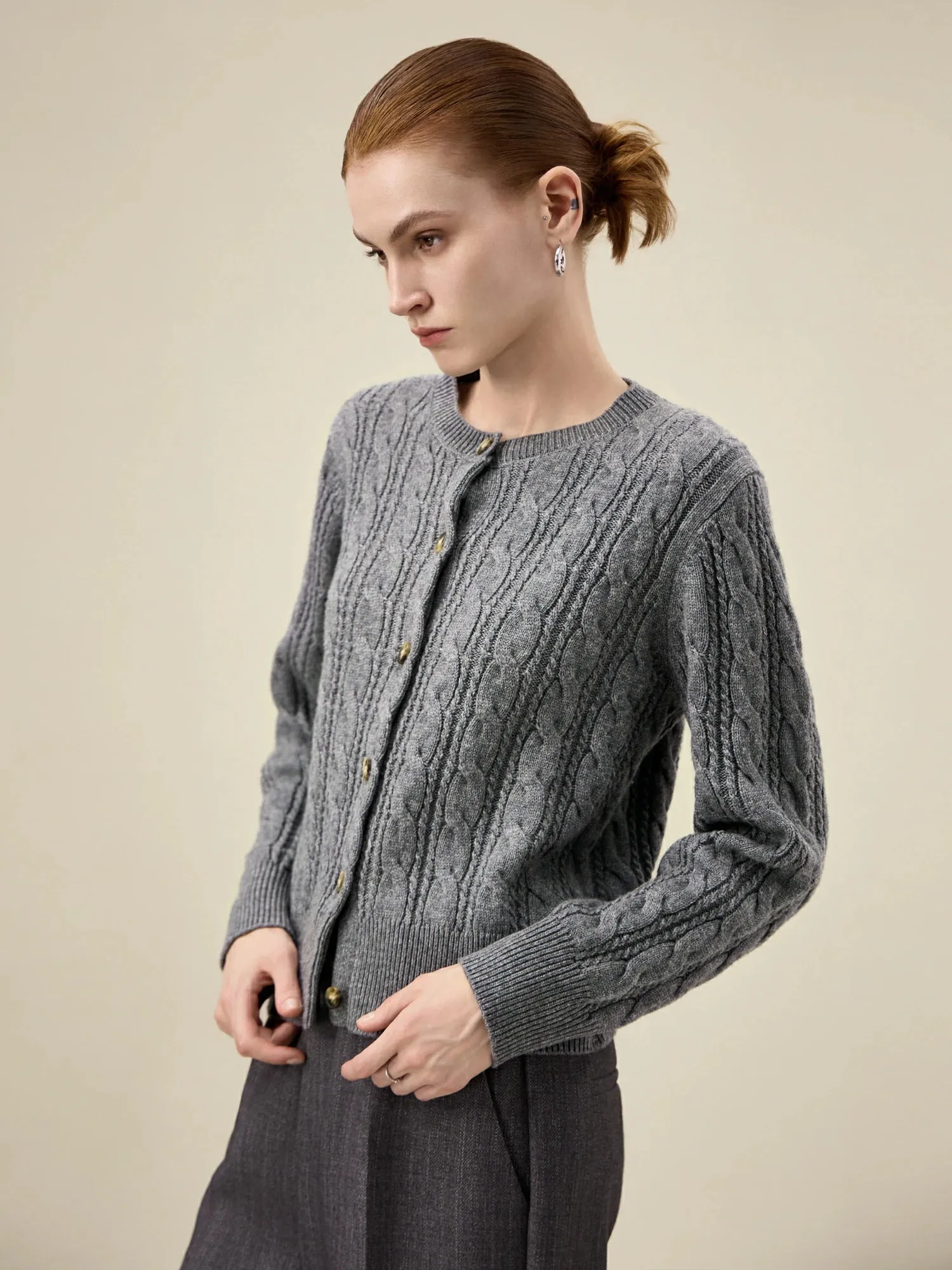 Amoretu Women's Wool Button Sweater Cardigan sold by Amoretu product image thumbnail 3