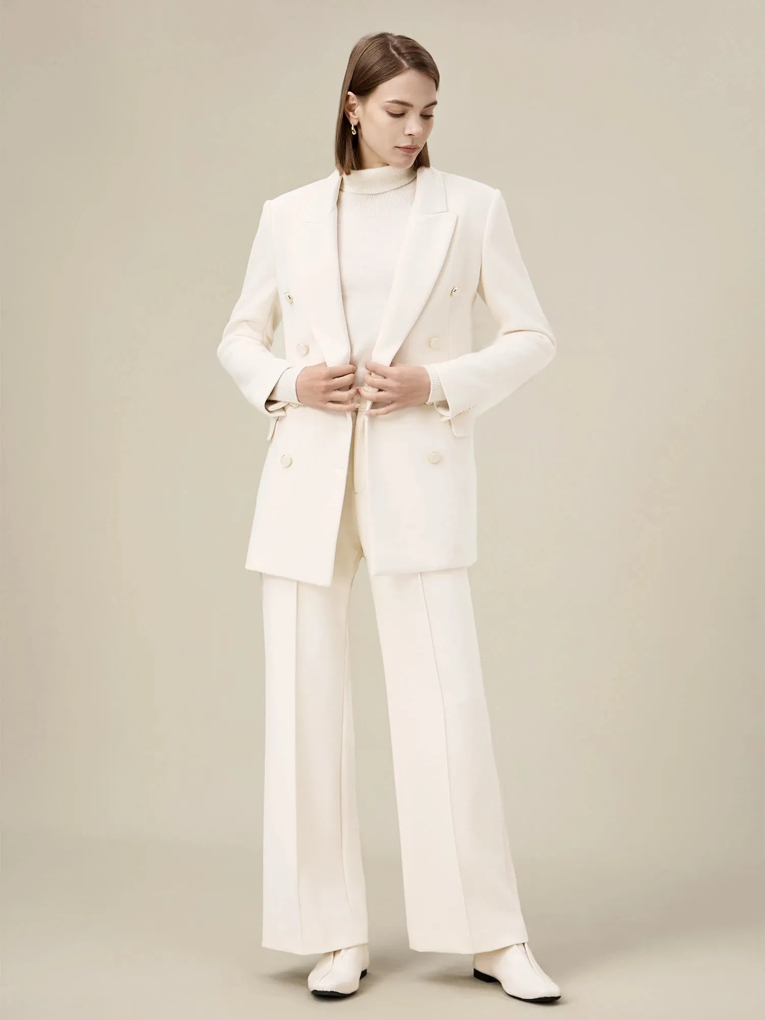 (FINAL SALE) Wool Peak Lapel Stretch Blazer sold by Amoretu product image thumbnail 2