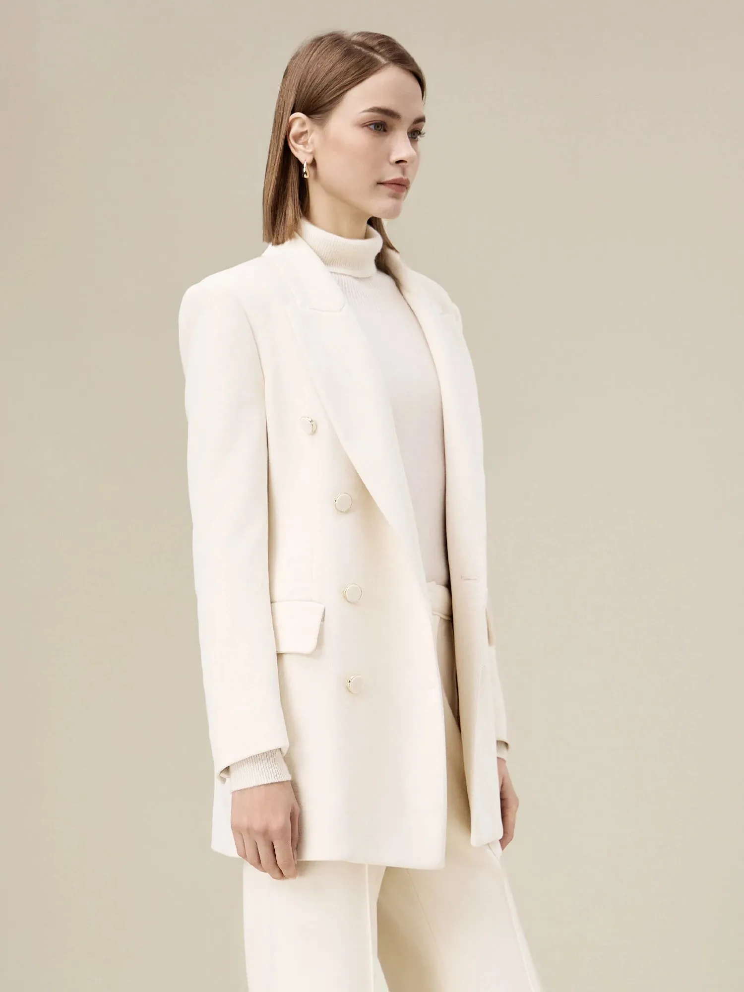 (FINAL SALE) Wool Peak Lapel Stretch Blazer sold by Amoretu product image thumbnail 3