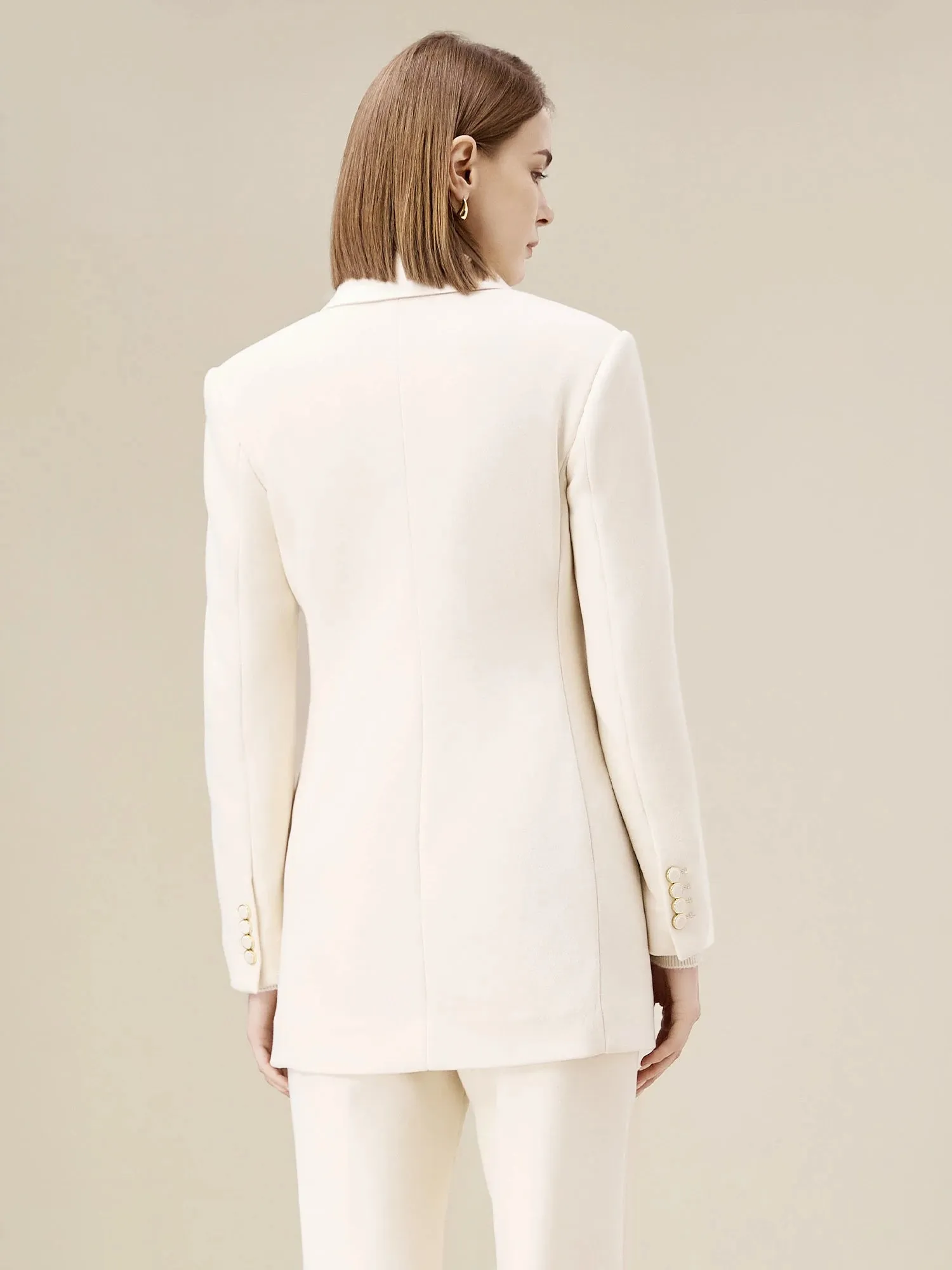 (FINAL SALE) Wool Peak Lapel Stretch Blazer sold by Amoretu product image thumbnail 4