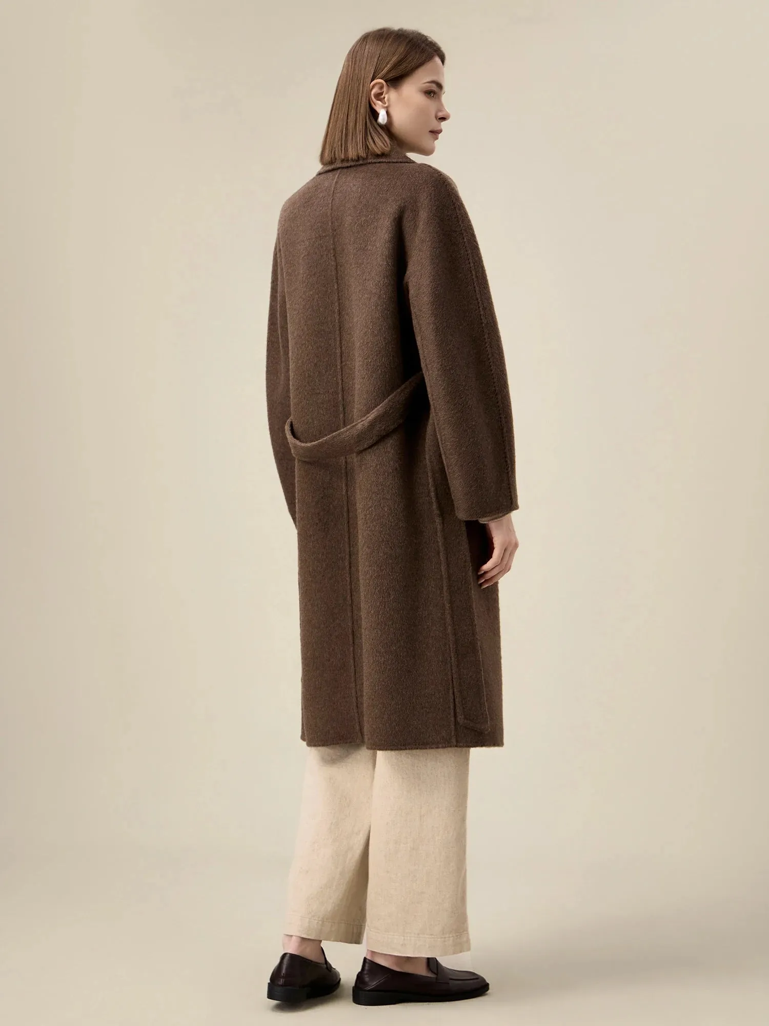 (FINAL SALE)Wool Notched Lapel Double-Breasted Coat sold by Amoretu product image thumbnail 3