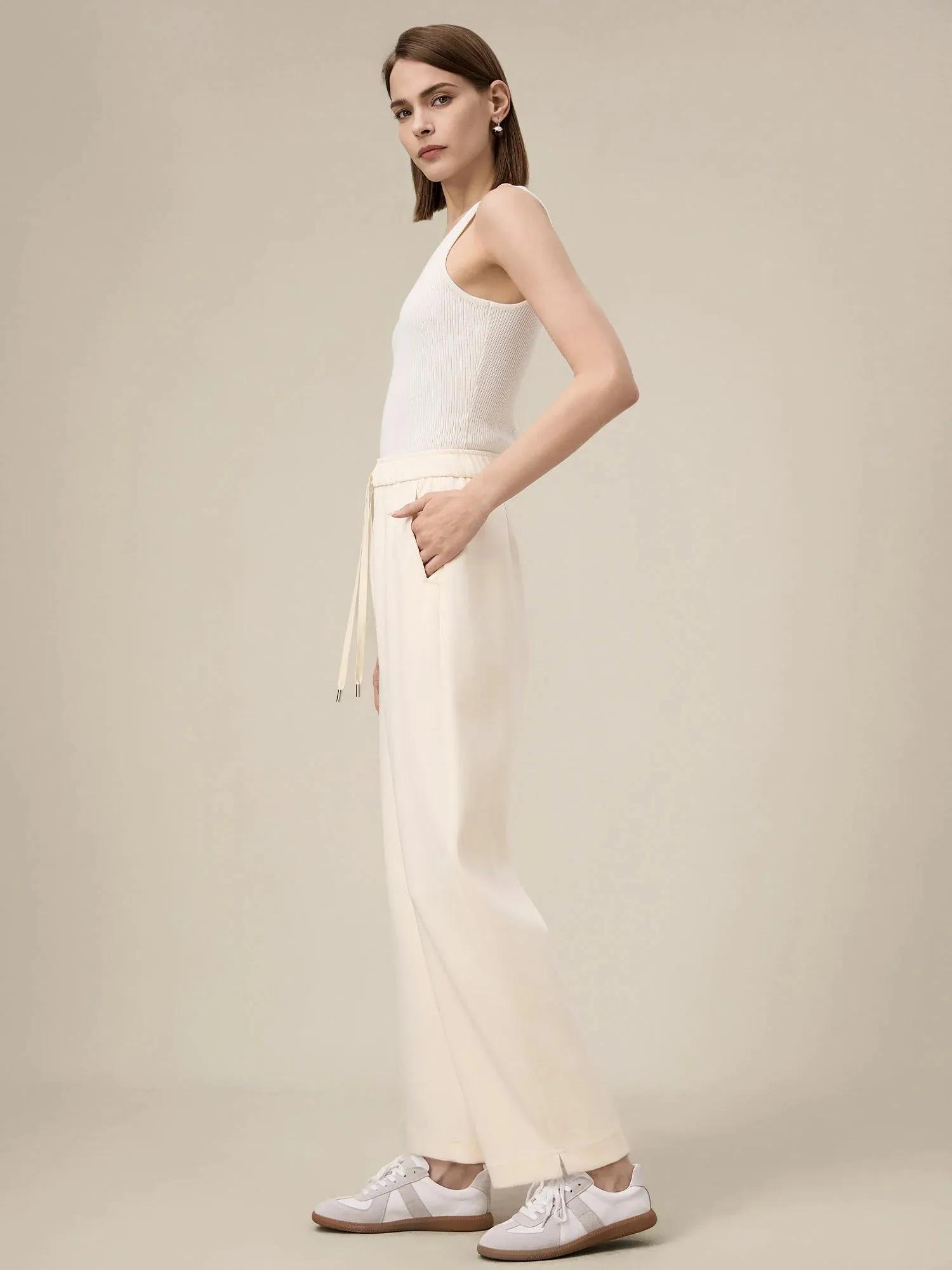 Amoretu Women's Cotton Elastic Waist Drawstring Loose Pants sold by Amoretu product image thumbnail 3