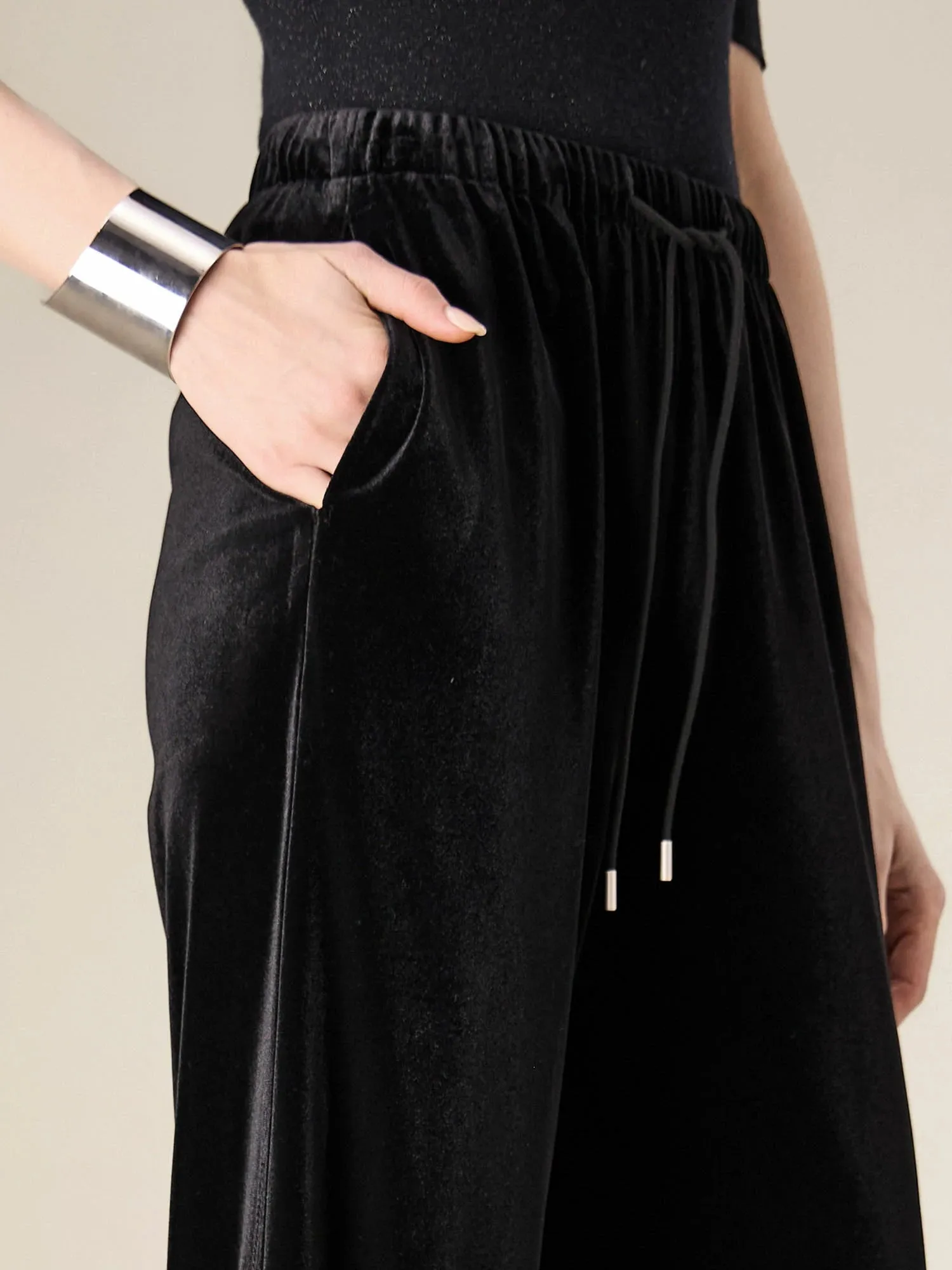 Amoretu Women's Velvet Elastic Waist Drawstring Pants sold by Amoretu product image thumbnail 5