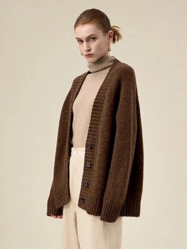 Amoretu Women's 100% Wool Cable Knit Cardigan sold by Amoretu