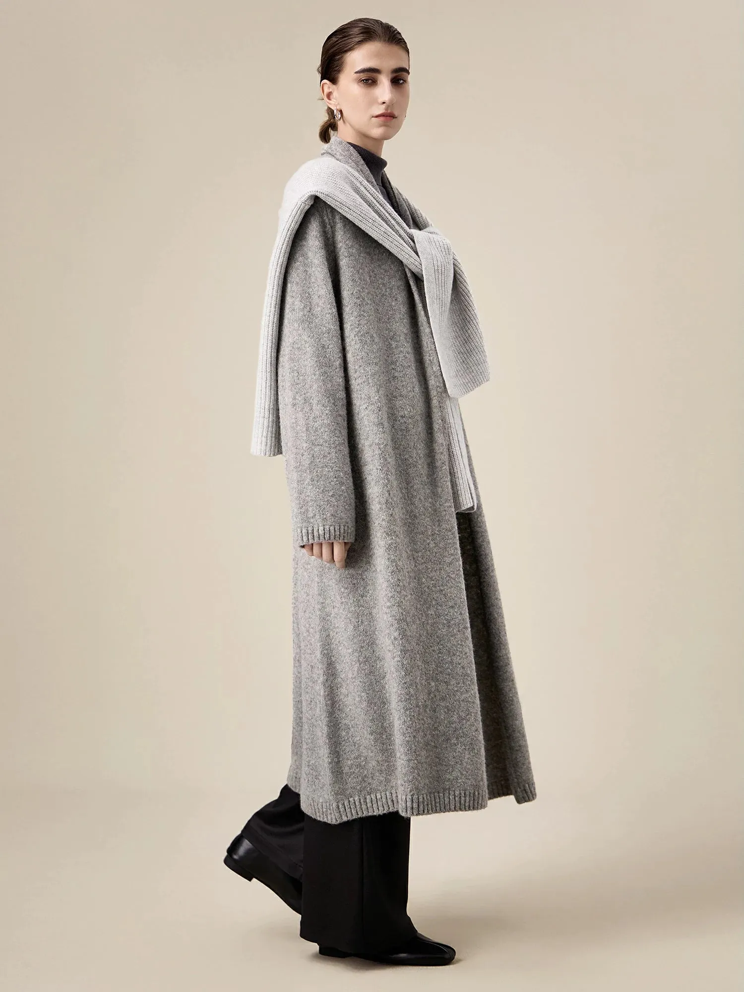 Amoretu Women's Wool Long-Sleeved Knitted Cardigan sold by Amoretu product image thumbnail 2