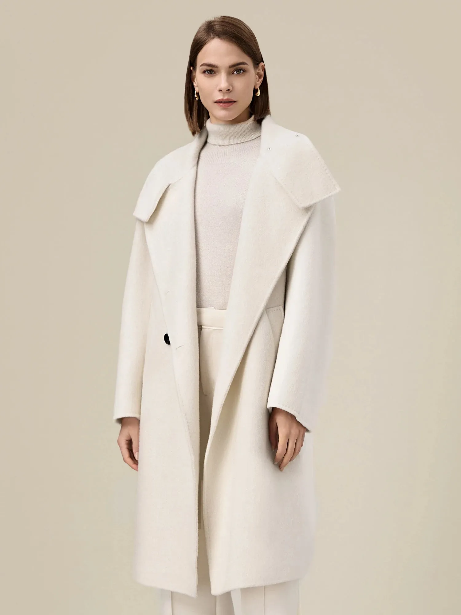 Amoretu Women's 60% Wool Lapel Double Breasted Coat sold by Amoretu