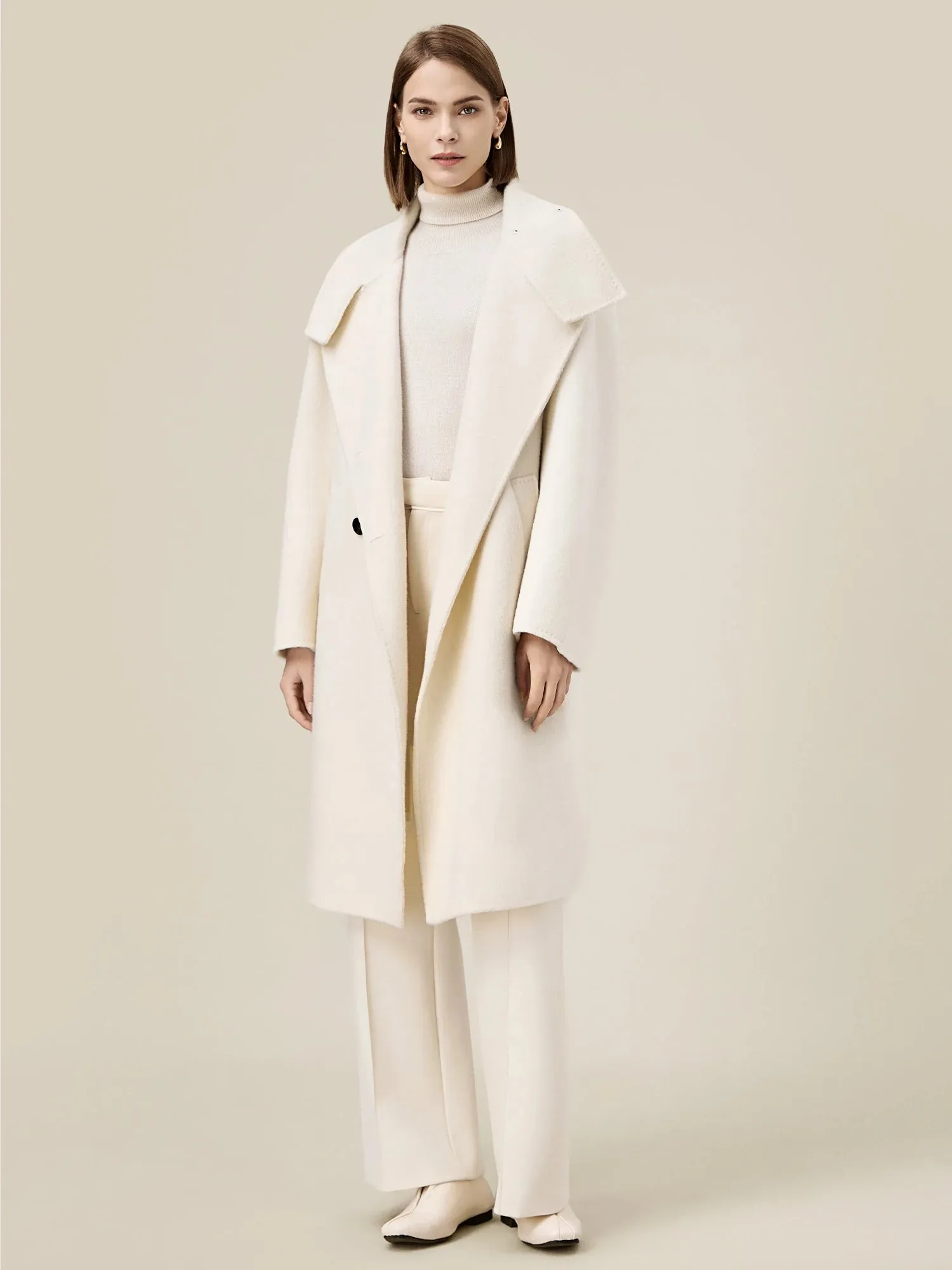 Amoretu Women's 60% Wool Lapel Double Breasted Coat sold by Amoretu product image thumbnail 2