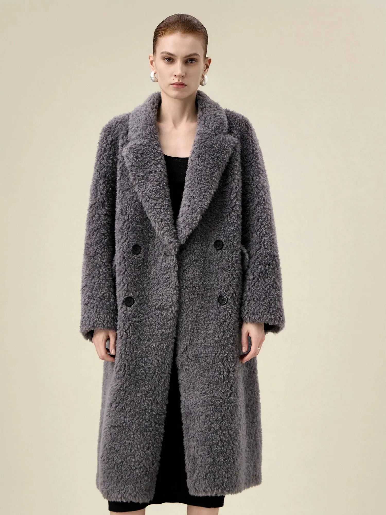 Amoretu Women's 100% Wool Notch Lapel Double-Breasted Coat sold by Amoretu