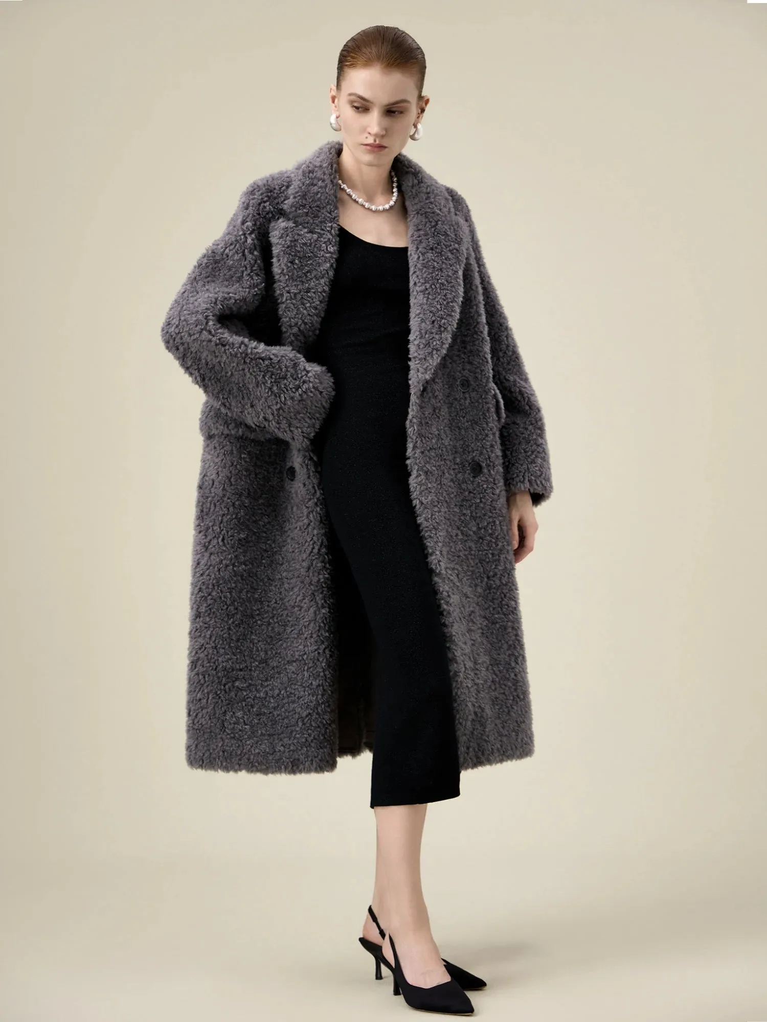 Amoretu Women's 100% Wool Notch Lapel Double-Breasted Coat sold by Amoretu product image thumbnail 2