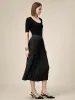 Amoretu Women's Elastic Waist Silver Yarn Pleated Skirt sold by Amoretu
