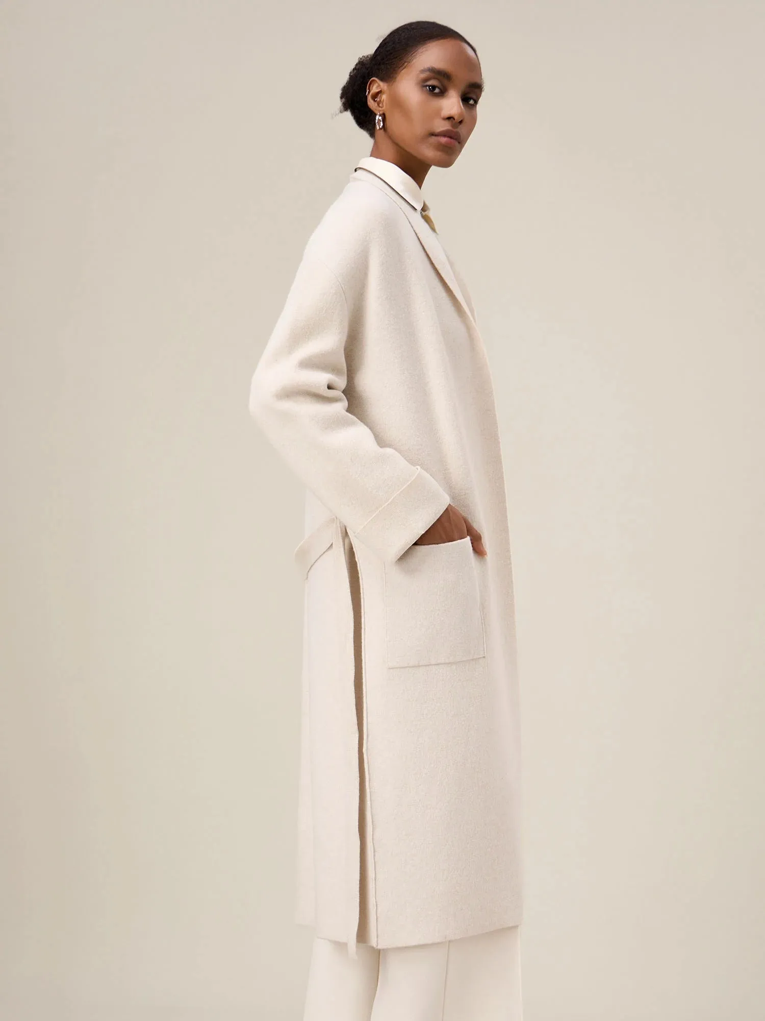 Amoretu Women's 100% Wool Knitted Long Cardigan sold by Amoretu product image thumbnail 3