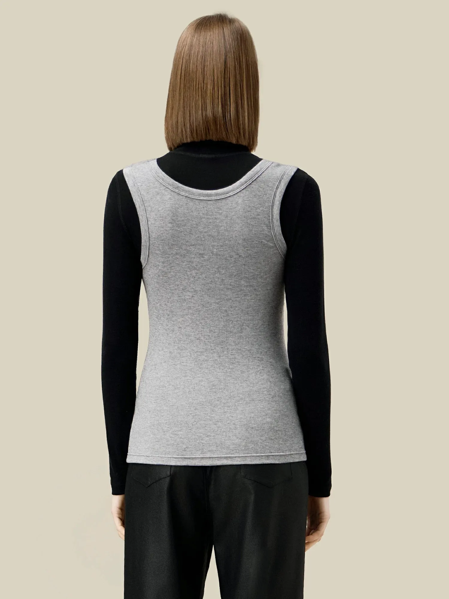 Amoretu Women's Silk Cashmere Two-Piece Knitted T-Shirt Set sold by Amoretu product image thumbnail 4