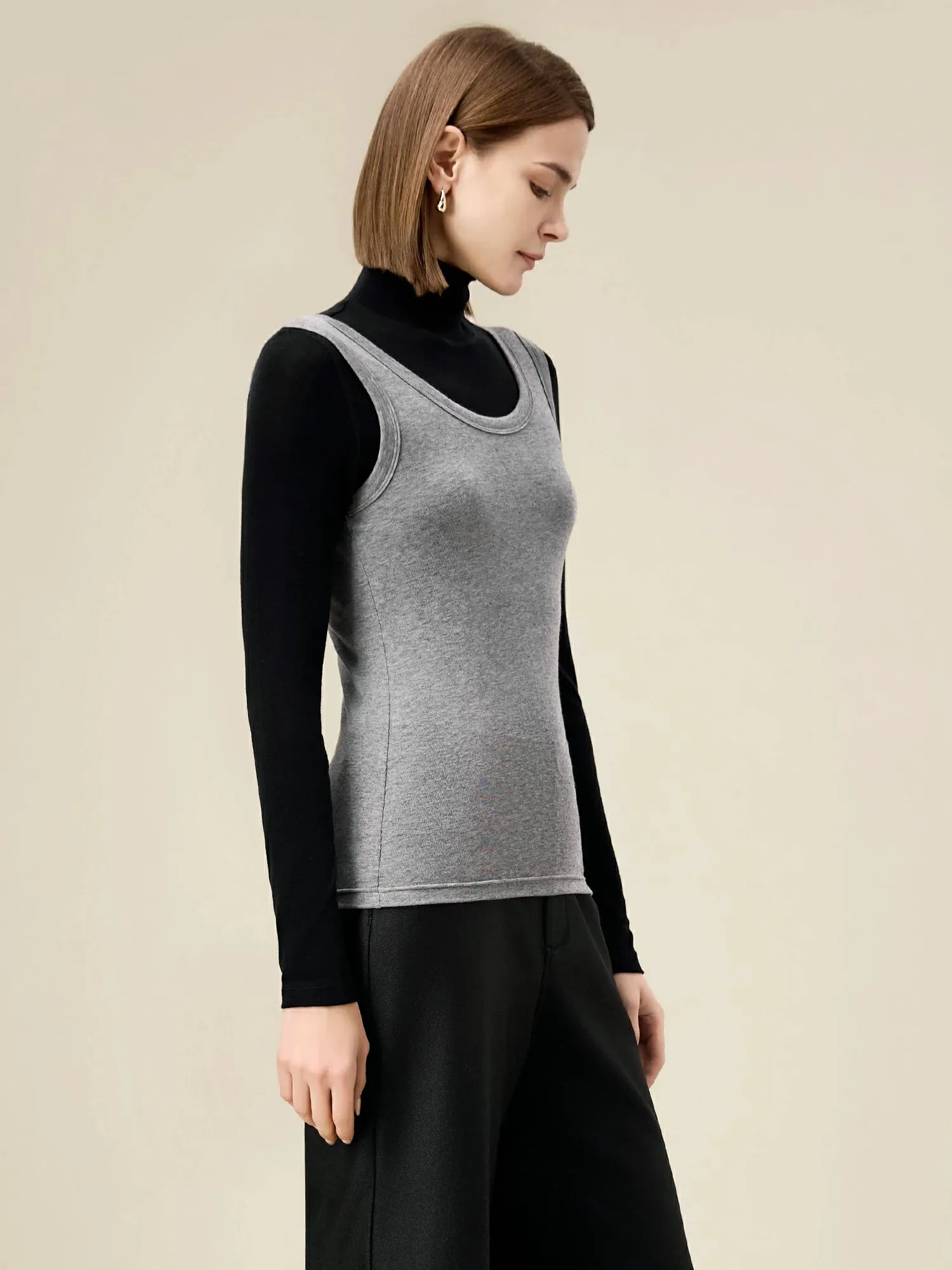 Amoretu Women's Silk Cashmere Two-Piece Knitted T-Shirt Set sold by Amoretu product image thumbnail 3