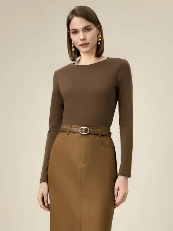 Amoretu Women's Cotton Round Neck Long Sleeve Cropped Top sold by Amoretu