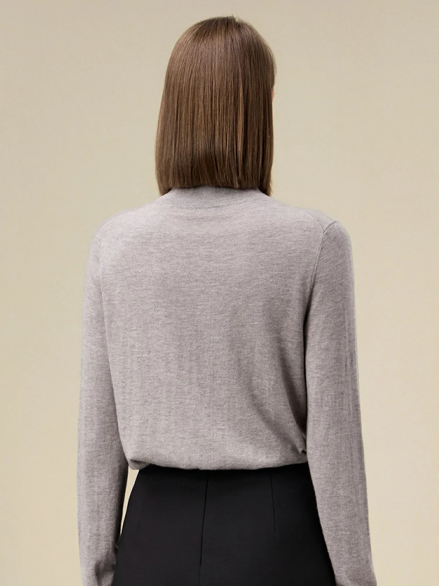 Amoretu Women's Wool Simple Lightweight Knit Sweater sold by Amoretu product image thumbnail 4