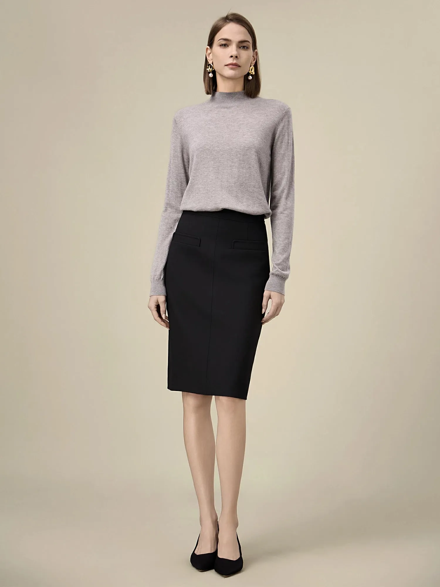 Amoretu Women's Wool Simple Lightweight Knit Sweater sold by Amoretu product image thumbnail 2