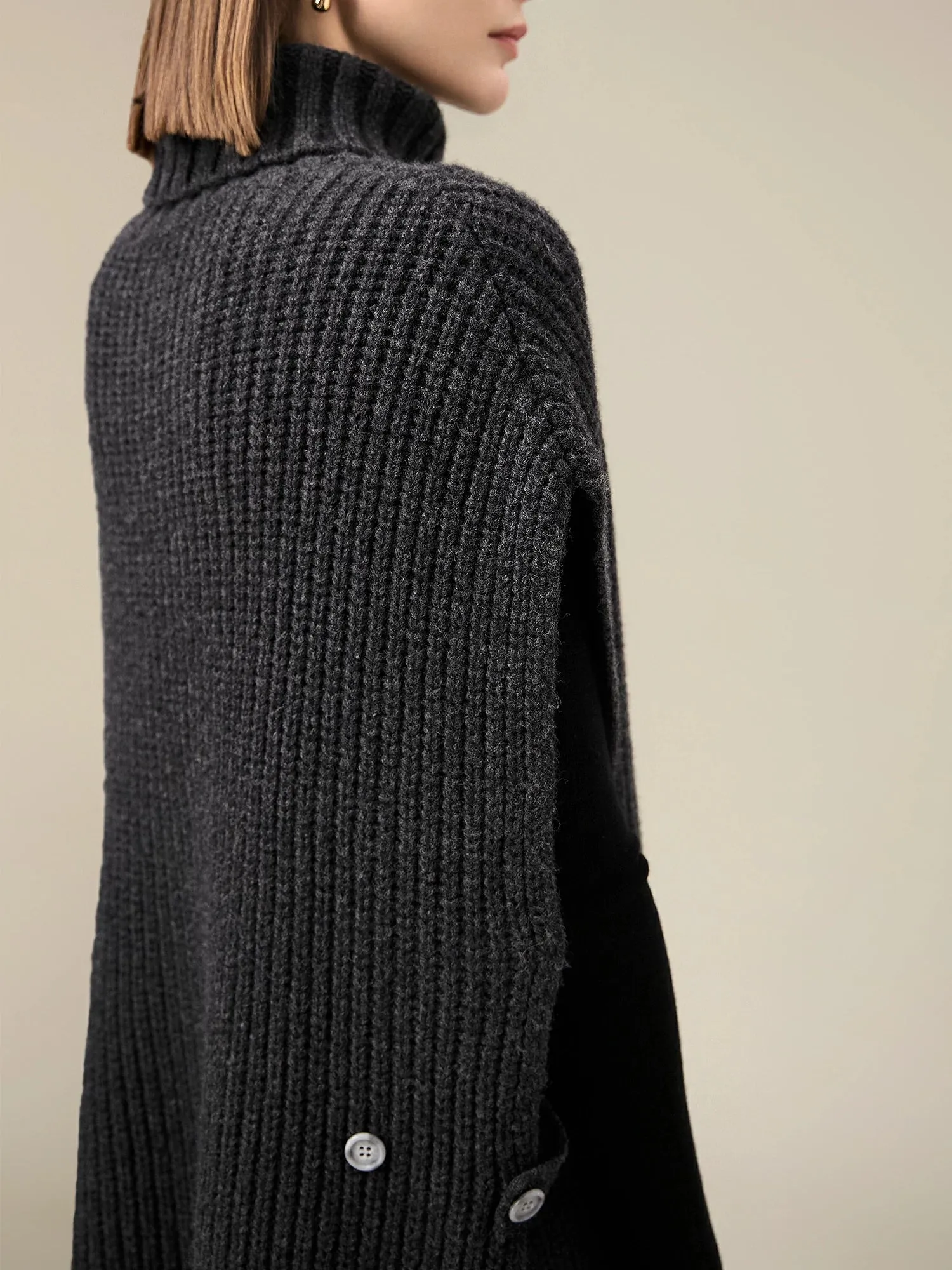 Amoretu 100% Wool Turtleneck Sleeveless Knit Vest sold by Amoretu product image thumbnail 5