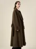 Amoretu Women's 78.7% Wool Peak Lapel Long Sleeve Coat sold by Amoretu