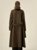 Amoretu Women's 78.7% Wool Peak Lapel Long Sleeve Coat sold by Amoretu