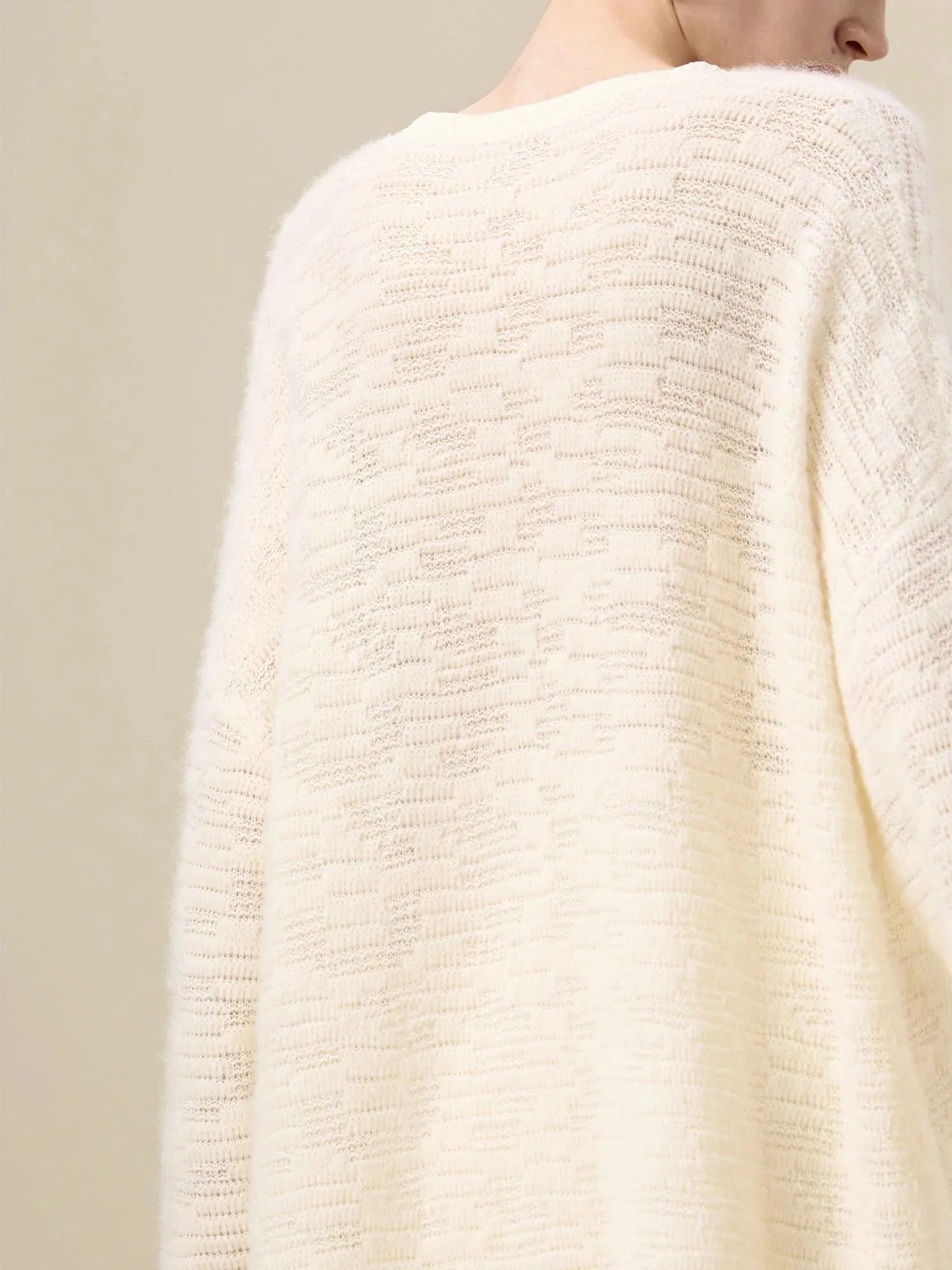 Amoretu Women's Wool Drop Shoulder Jacquard Knit Sweater sold by Amoretu product image thumbnail 5