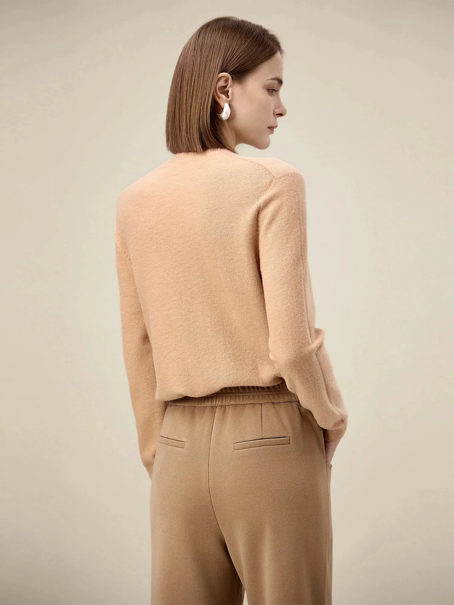 Amoretu Women's 100% Wool Simple Knitted Sweater sold by Amoretu product image thumbnail 4