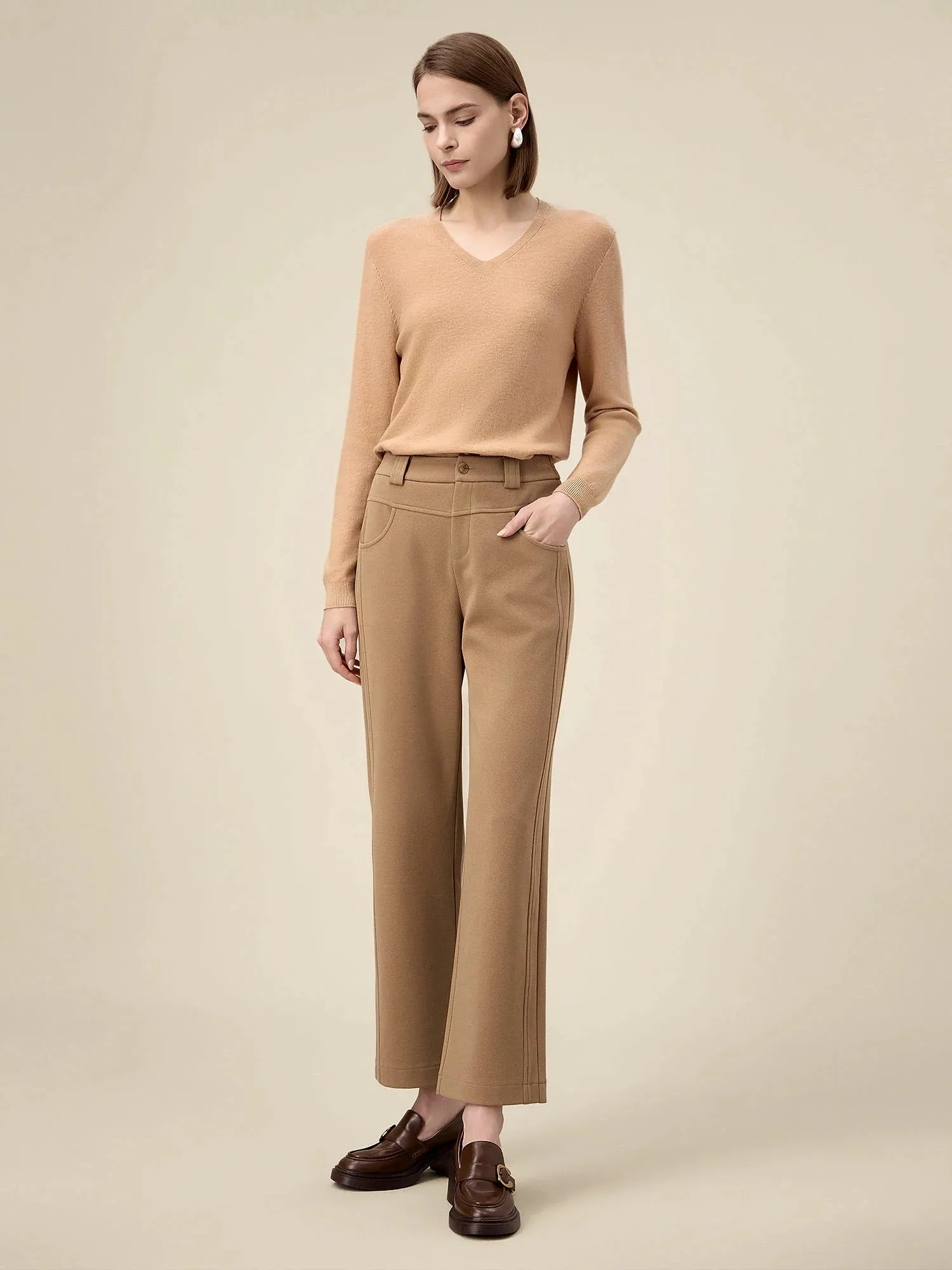 Amoretu Women's 100% Wool Simple Knitted Sweater sold by Amoretu product image thumbnail 2