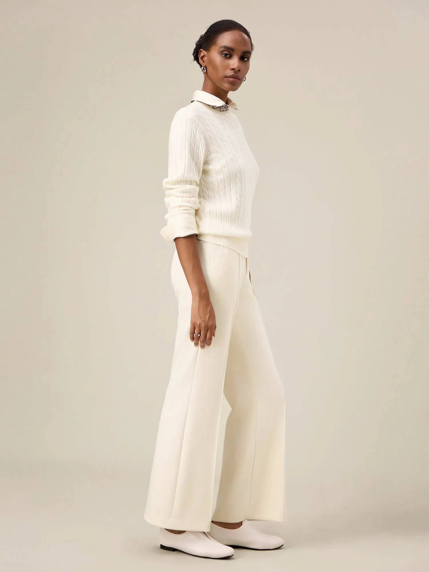 Amoretu Women's Wool Lightweight Cable Knit Sweater sold by Amoretu product image thumbnail 3