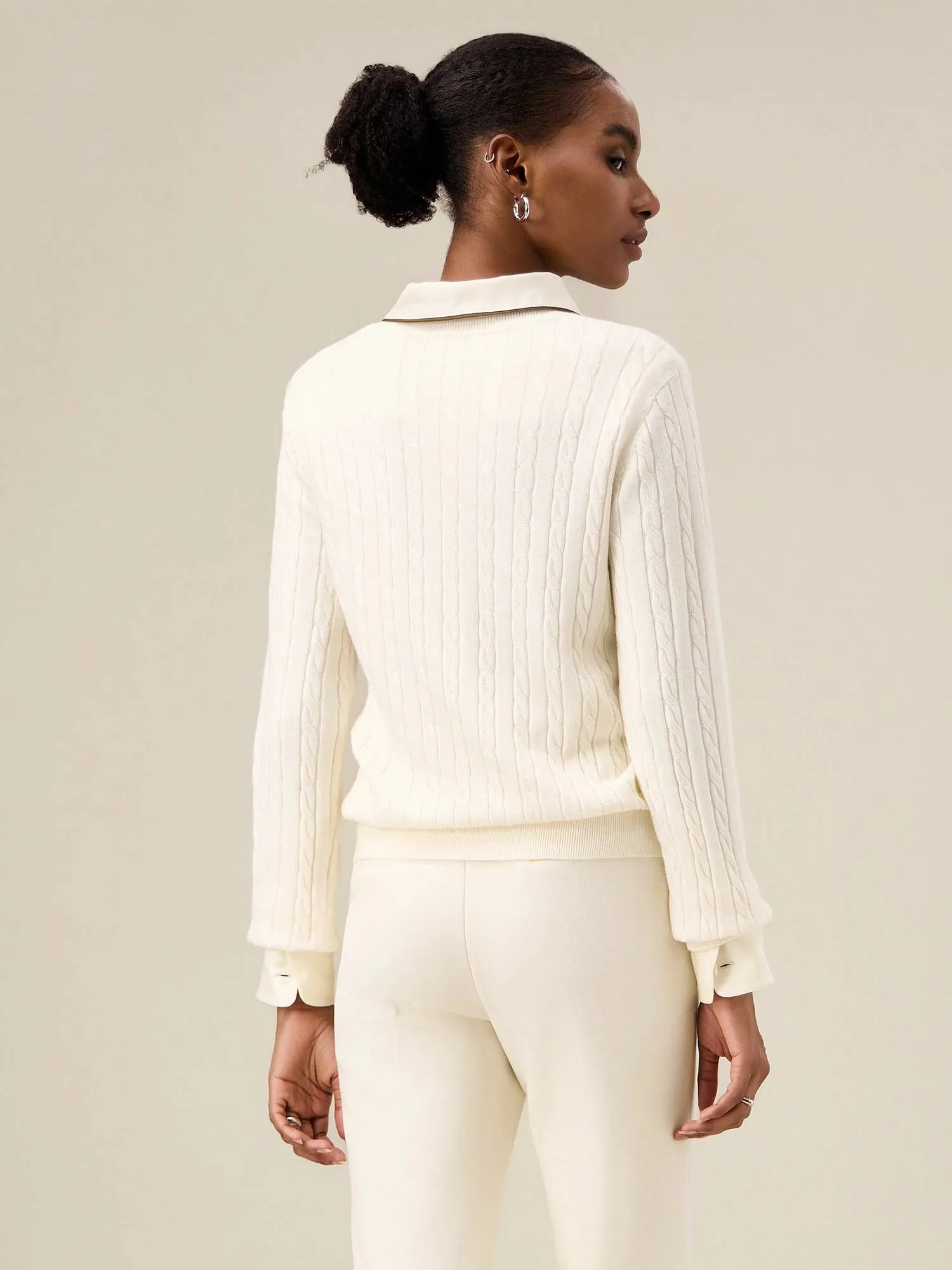 Amoretu Women's Wool Lightweight Cable Knit Sweater sold by Amoretu product image thumbnail 5