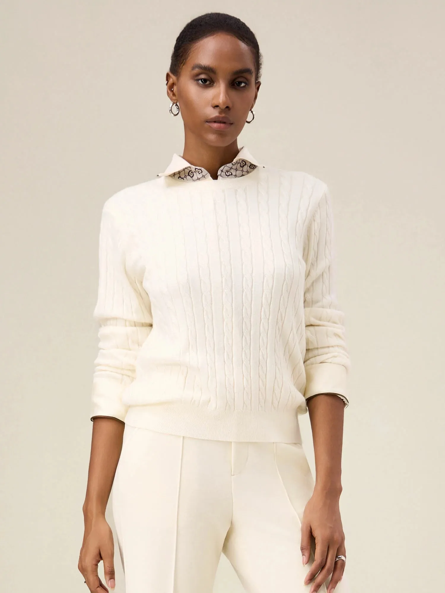 Amoretu Women's Wool Lightweight Cable Knit Sweater sold by Amoretu