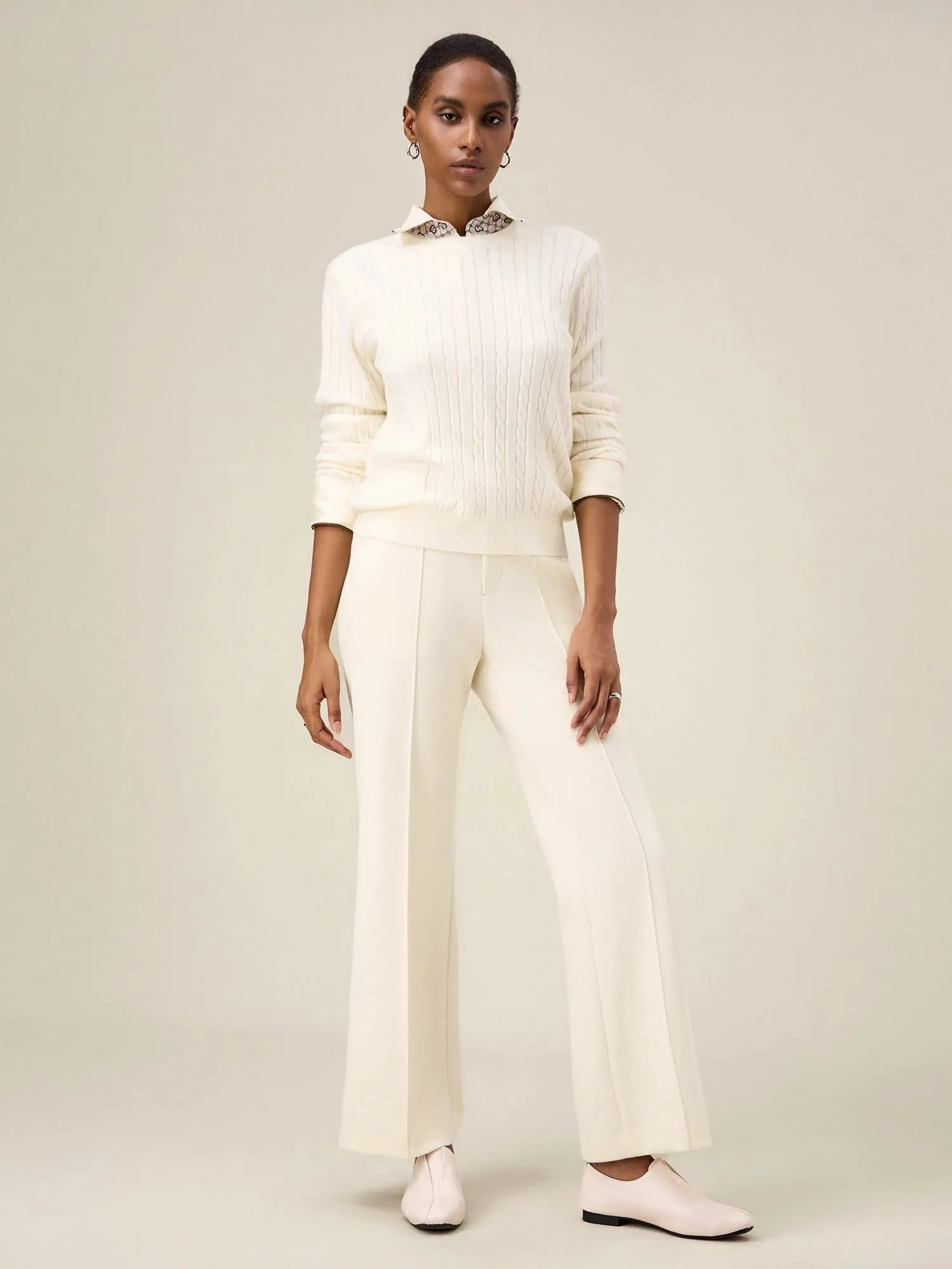 Amoretu Women's Wool Lightweight Cable Knit Sweater sold by Amoretu product image thumbnail 2