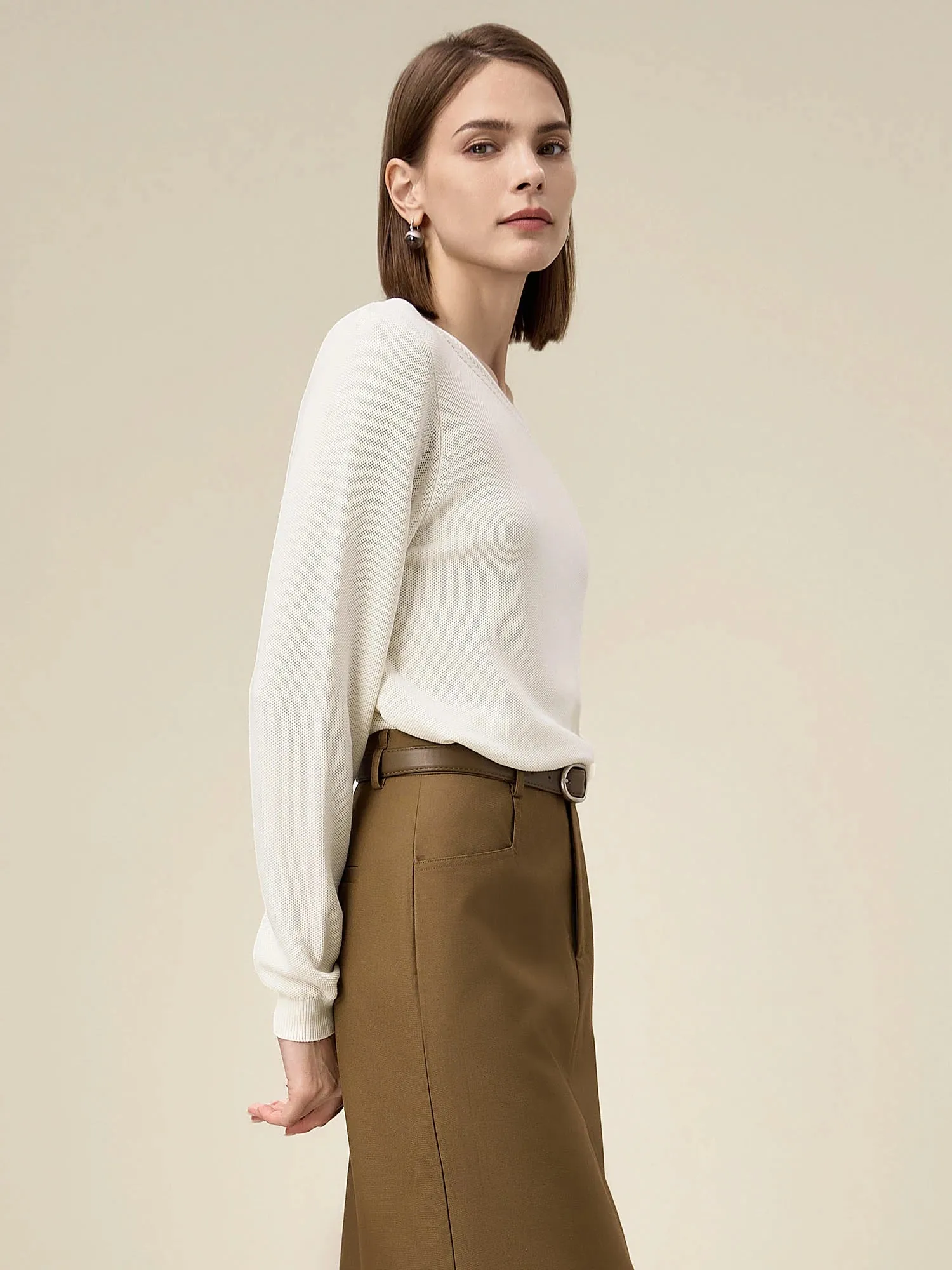 Amoretu Women's 100% Lyocell Jacquard Knit Sweater sold by Amoretu product image thumbnail 3