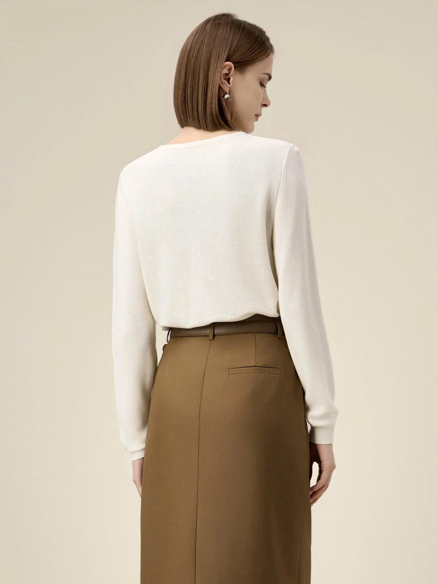 Amoretu Women's 100% Lyocell Jacquard Knit Sweater sold by Amoretu product image thumbnail 4