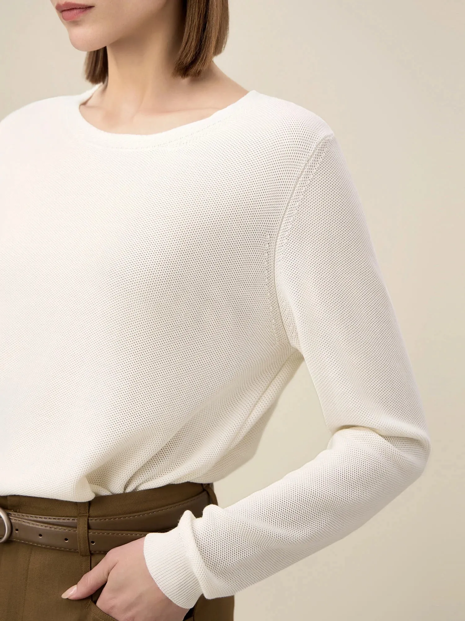 Amoretu Women's 100% Lyocell Jacquard Knit Sweater sold by Amoretu product image thumbnail 5