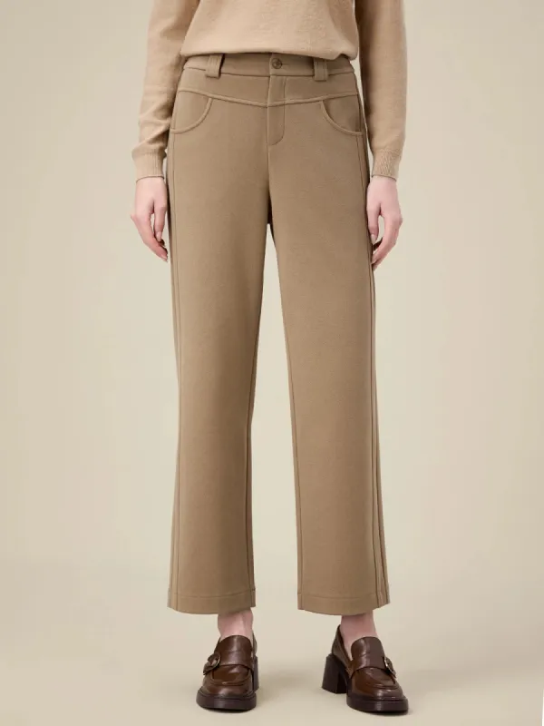 Amomento Cotton Banding Wide Pants in White | Parallel
