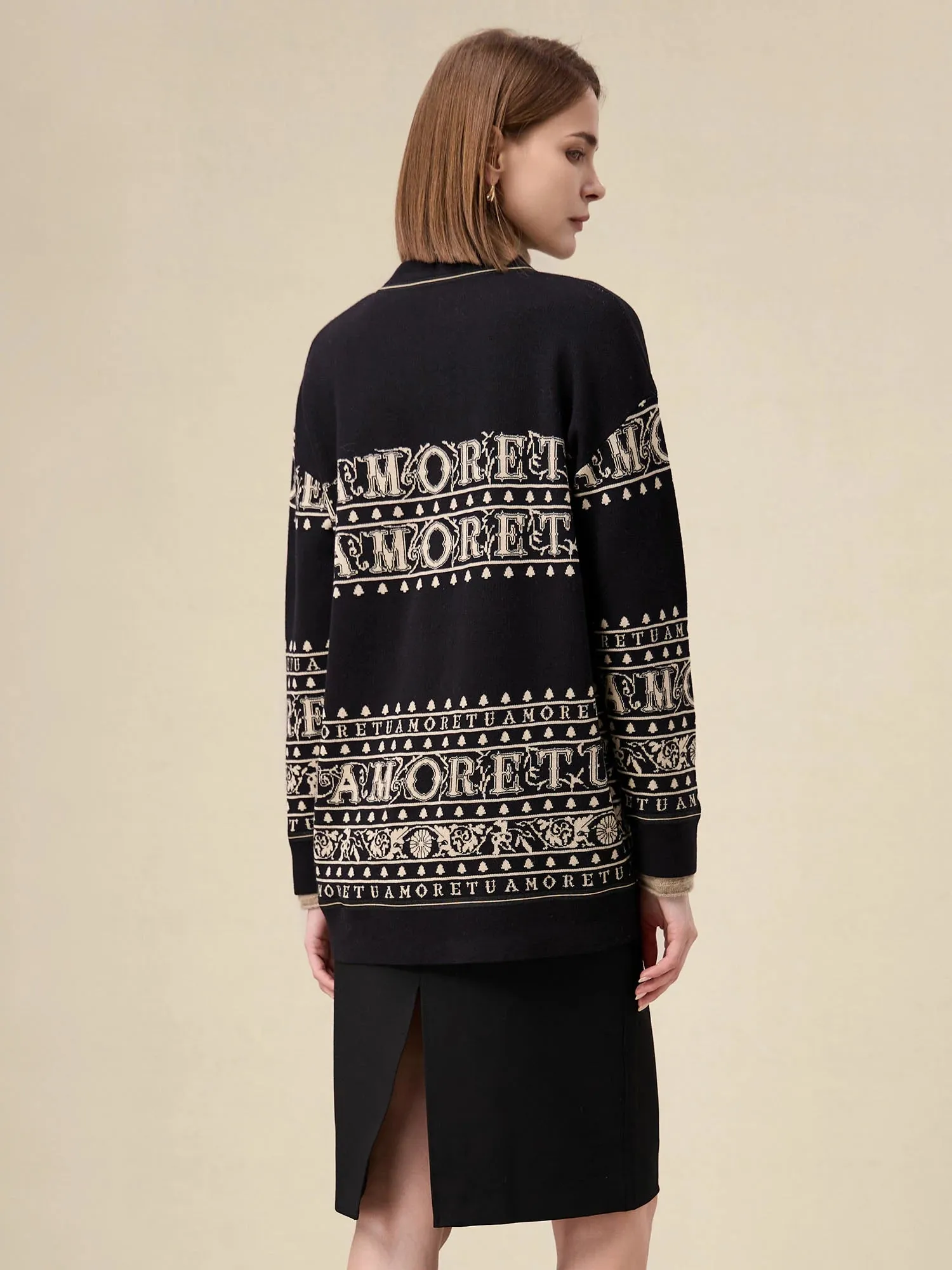 Amoretu 3PCS Brand Patterned Knit Cardigan Sets sold by Amoretu product image thumbnail 2