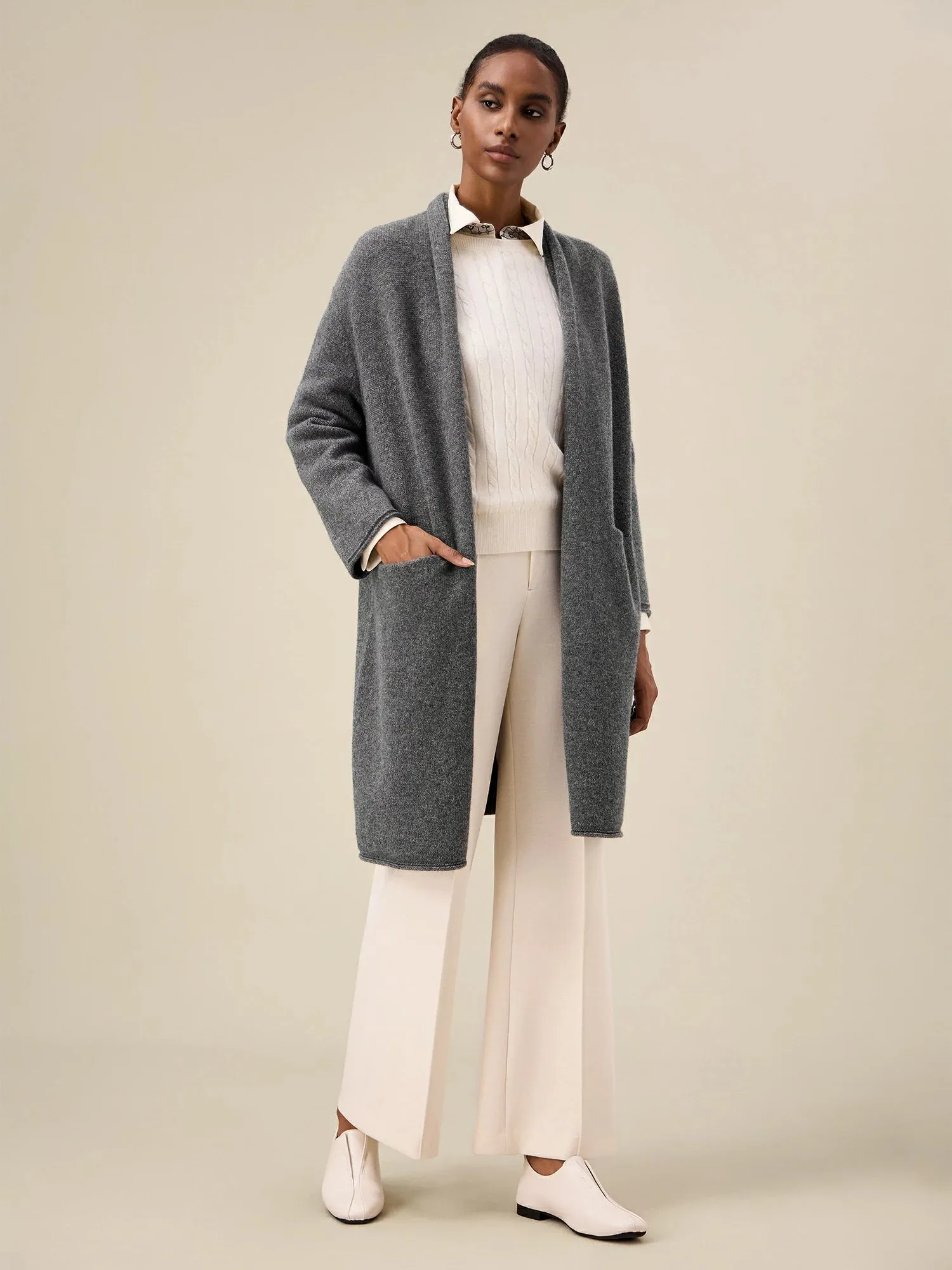 Amoretu Wool Knit Cardigan Knit Pants 2PCS Sets sold by Amoretu