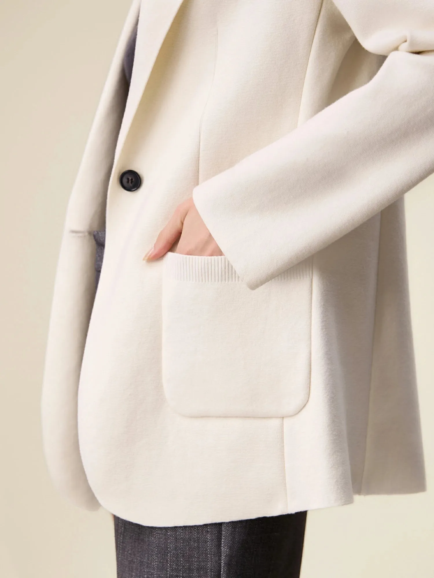 Amoretu Cotton & Wool Knit Blazer Straight Pants 2PCS Sets sold by Amoretu product image thumbnail 5