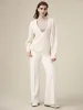 Amoretu 100% Wool Sweater Lyocell Straight Pants 2 Piece Set sold by Amoretu
